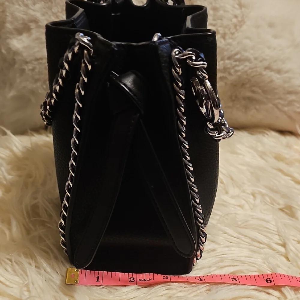 Michael Kors Black Bag with Silver Chain - Picture 6 of 7